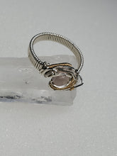 Load image into Gallery viewer, Rose Quartz Silver &amp; Gold ring