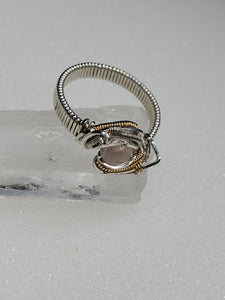 Rose Quartz Silver & Gold ring