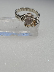 Rose Quartz Silver & Gold ring