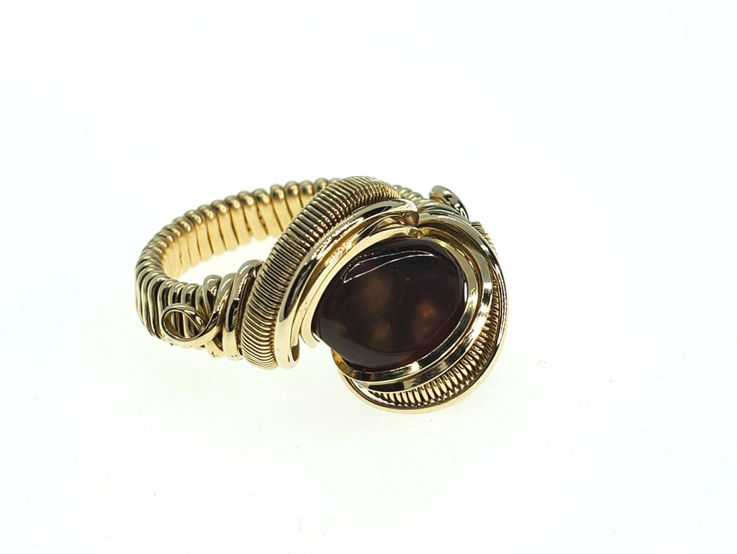 Fire Agate Flow Ring