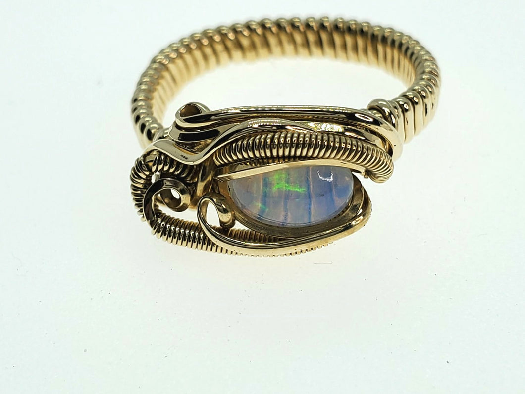 Asymmetric Welo Opal Ring