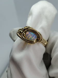 Asymmetric Welo Opal Ring