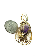 Load image into Gallery viewer, Self-mined Quartz &amp; Amethyst Amulet