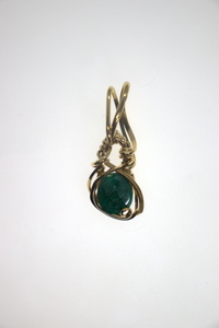 Simple Rose-Cut Emerald Pendant